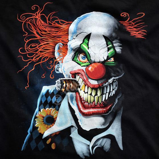 Liquid Blue Joker Clown Black T-Shirt