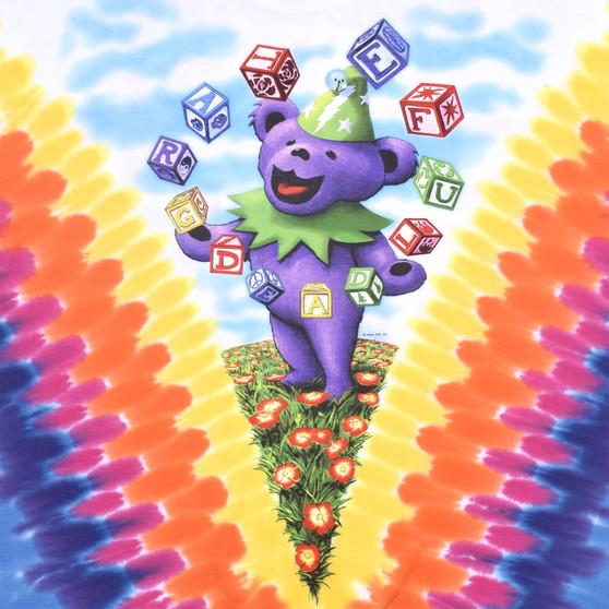 Liquid Blue Jugglin' Bear Tie-Dye T-Shirt