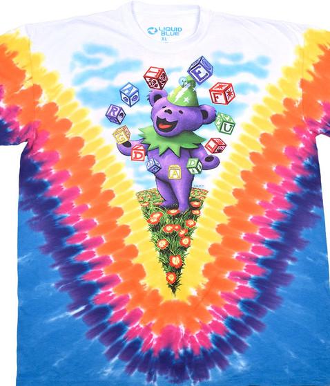 liquid blue Jugglin' Bear Tie-Dye T-Shirt