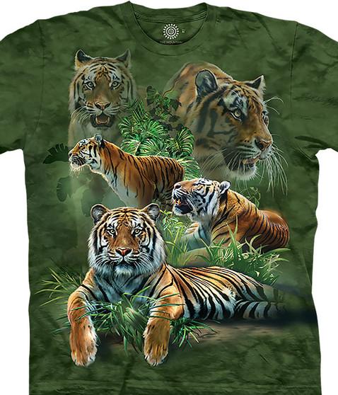 liquid blue Jungle Tigers Classic Cotton T-Shirt