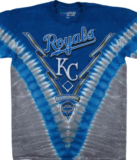 liquid blue Kansas City Royals V Tie-Dye T-Shirt