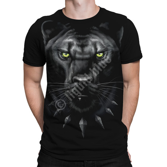 Liquid Blue King Panther Black Athletic T-Shirt