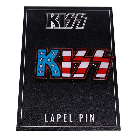 Liquid Blue KISS American Flag Lapel Pin