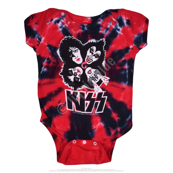 Liquid Blue KISS Burst Tie-Dye Onesie