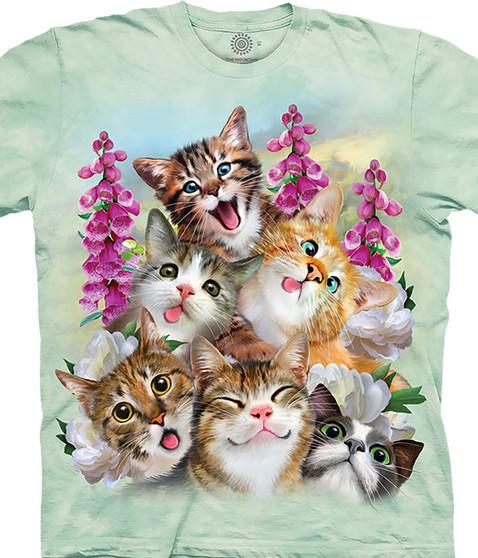 liquid blue Kittens Selfie Classic Cotton T-Shirt