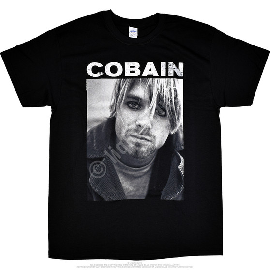 Liquid Blue Kurt Cobain Eyeliner Black T-Shirt
