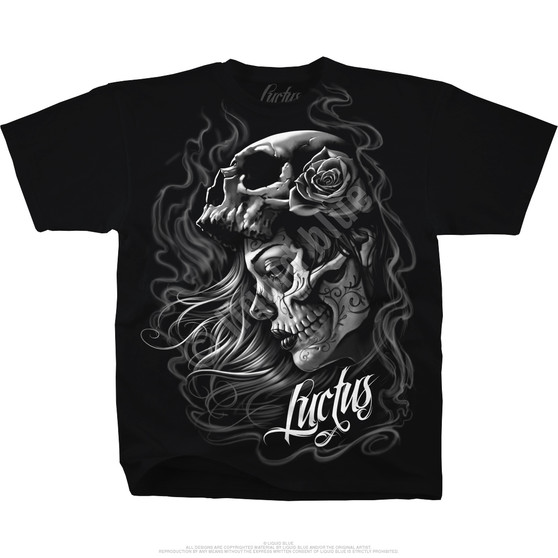 Liquid Blue Lady Of The Dead Black T-Shirt