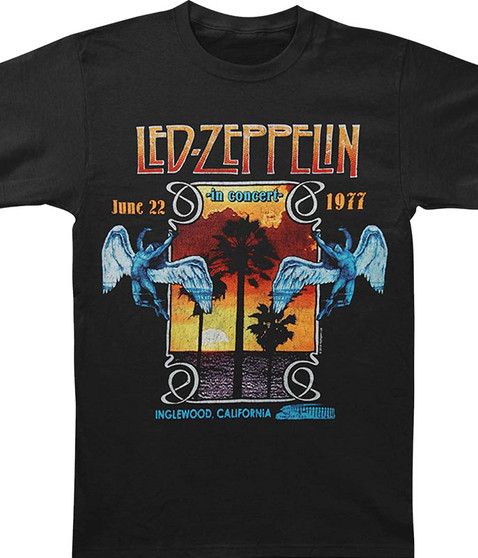 Liquid Blue Led Zeppelin Inglewood Black T-Shirt