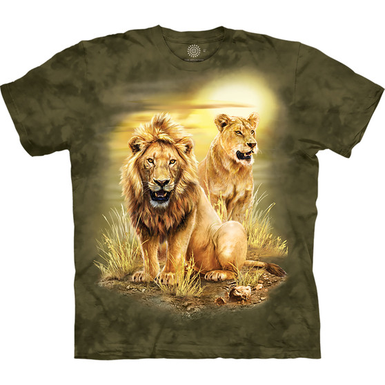 Liquid Blue Lion Pair Classic Cotton T-Shirt