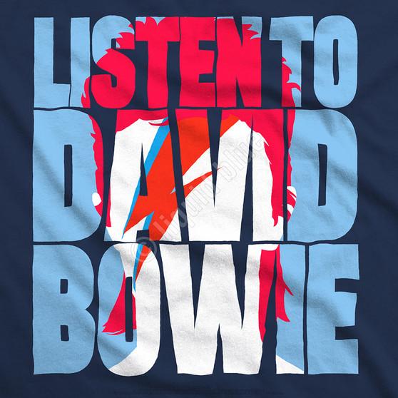 Liquid Blue Listen To Bowie Navy Athletic T-Shirt