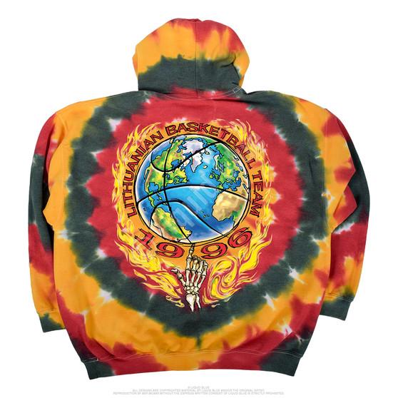 Liquid Blue Lithuania Basketball Tie-Dye Hoodie