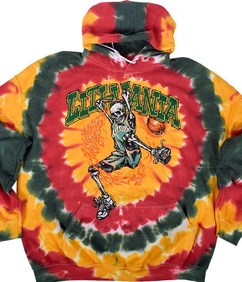 liquid blue Lithuania Basketball Tie-Dye Hoodie