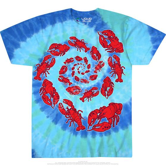 Liquid Blue Lobster Spiral Tie-Dye T-Shirt