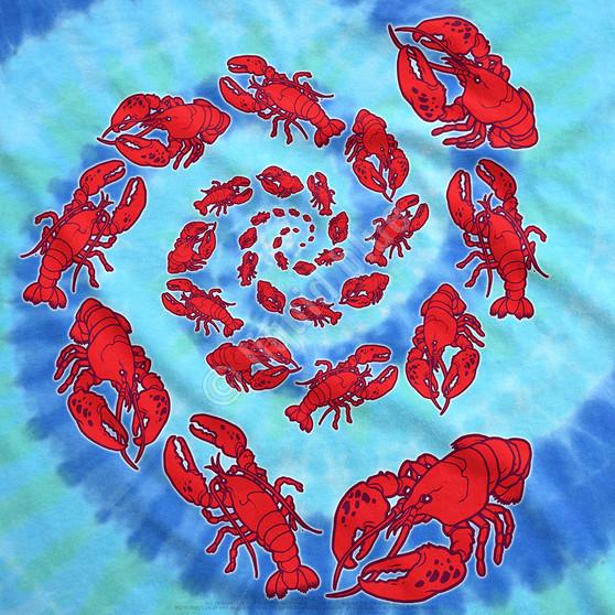 Liquid Blue Lobster Spiral Tie-Dye T-Shirt
