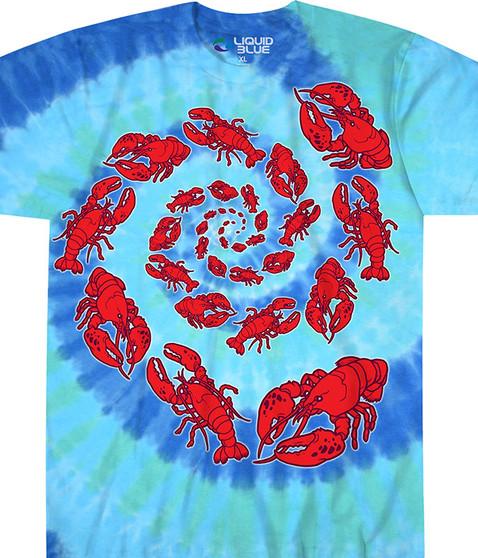 liquid blue Lobster Spiral Tie-Dye T-Shirt