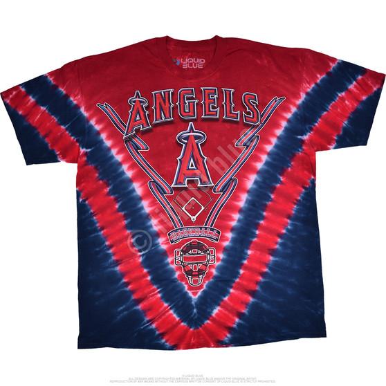 Liquid Blue Los Angeles Angels V Tie-Dye T-Shirt