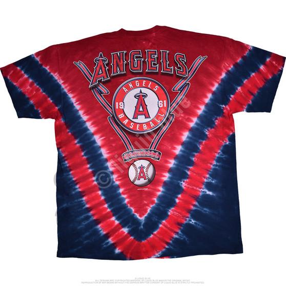 Liquid Blue Los Angeles Angels V Tie-Dye T-Shirt