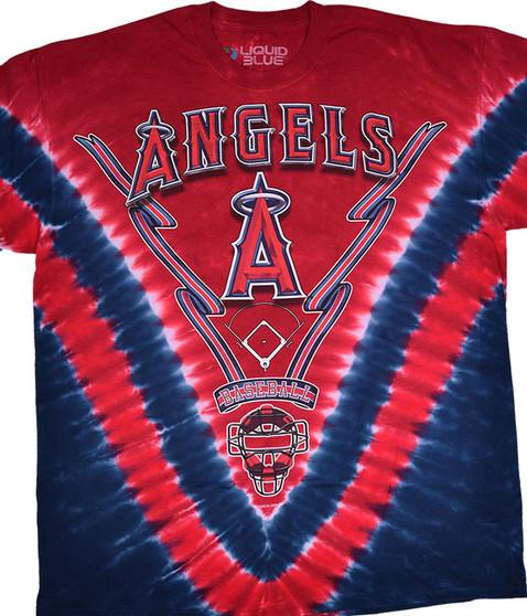 liquid blue Los Angeles Angels V Tie-Dye T-Shirt