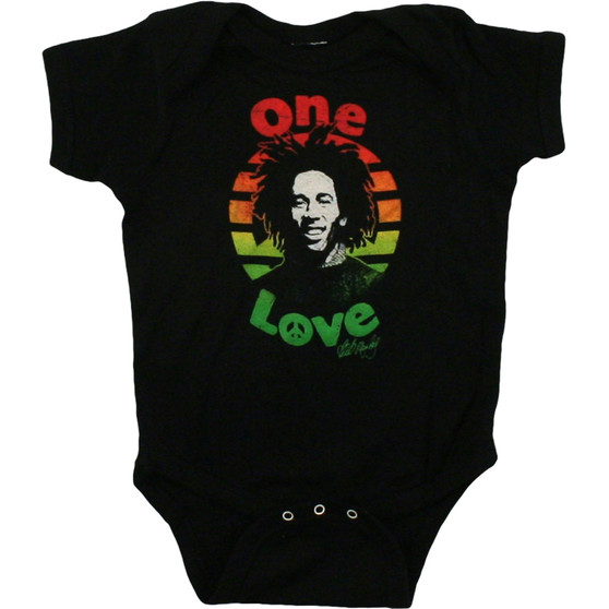 Liquid Blue Marley One Love Black Onesie