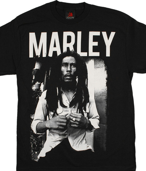 liquid blue Marley Portrait Black T-Shirt