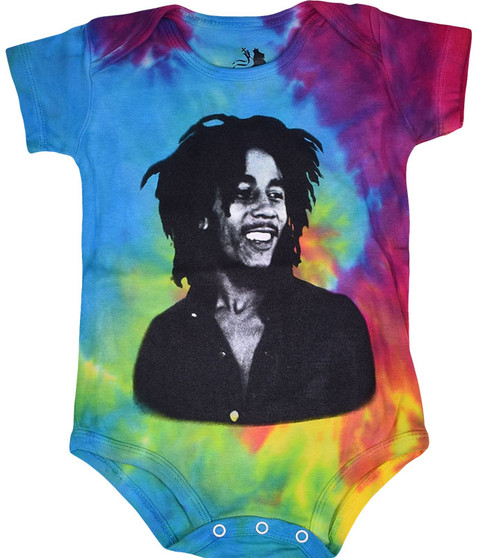liquid blue Marley Smile Tie-Dye Onesie