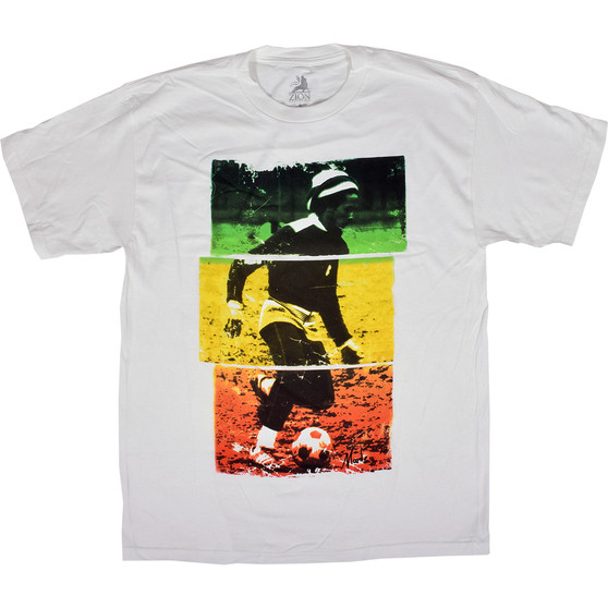 Liquid Blue Marley Soccer Tri-Color White T-Shirt