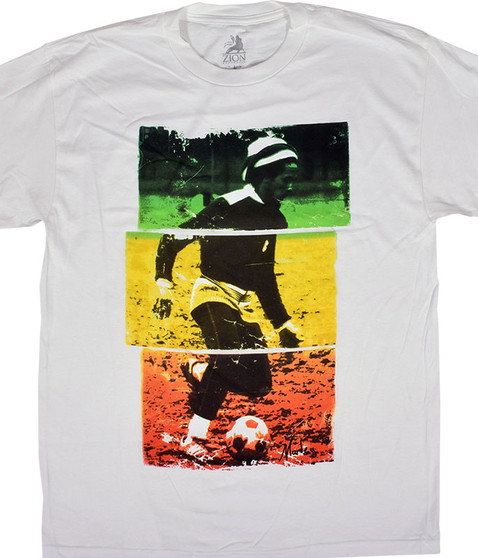 liquid blue Marley Soccer Tri-Color White T-Shirt