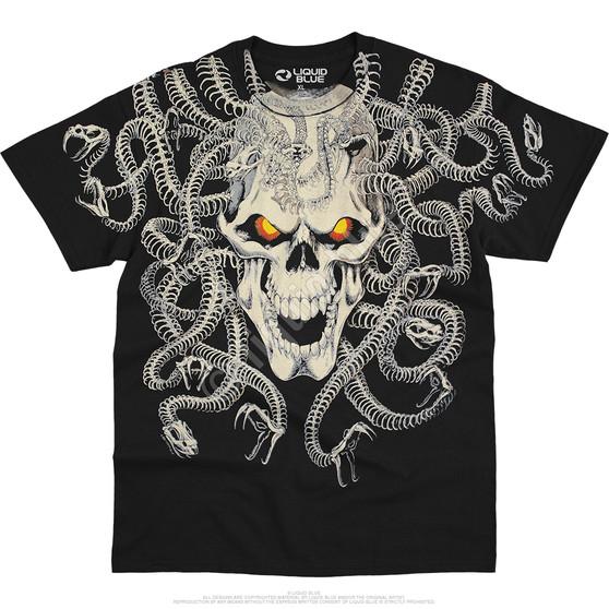 Liquid Blue Medusa Black T-Shirt