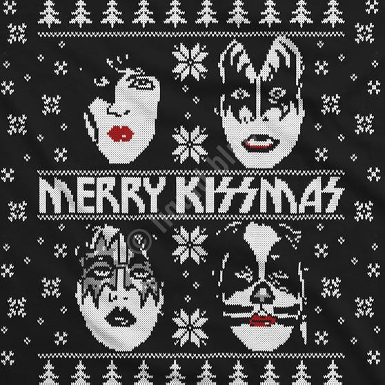Liquid Blue Merry KISSmas Black T-Shirt