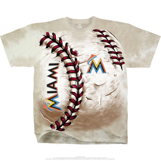 Liquid Blue Miami Marlins Hardball Tie-Dye T-Shirt
