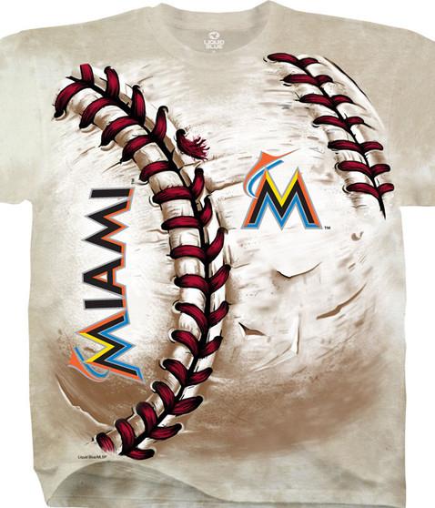 liquid blue Miami Marlins Hardball Tie-Dye T-Shirt