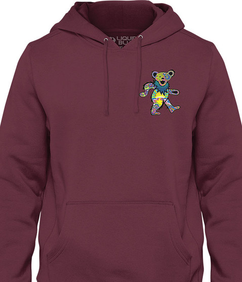 liquid blue Mod Bear Chest Hoodie