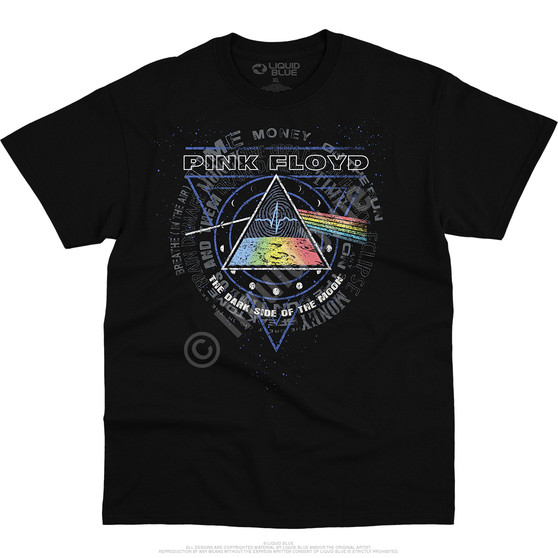 Liquid Blue Moon Phase Black T-Shirt