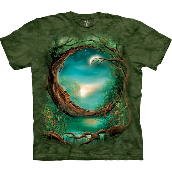 Liquid Blue Moon Tree Classic Cotton T-Shirt