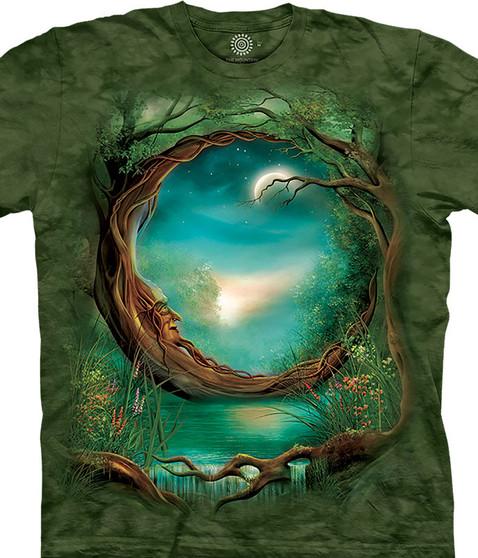 liquid blue Moon Tree Classic Cotton T-Shirt