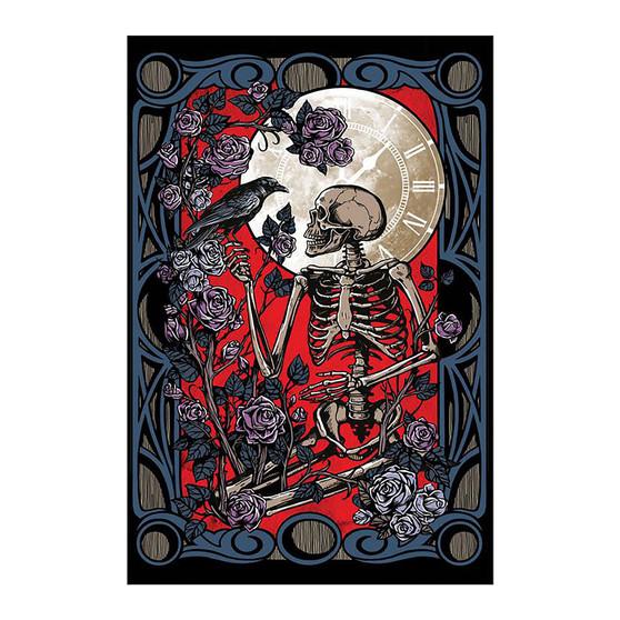 Liquid Blue Moonlight Crow 3D Tapestry