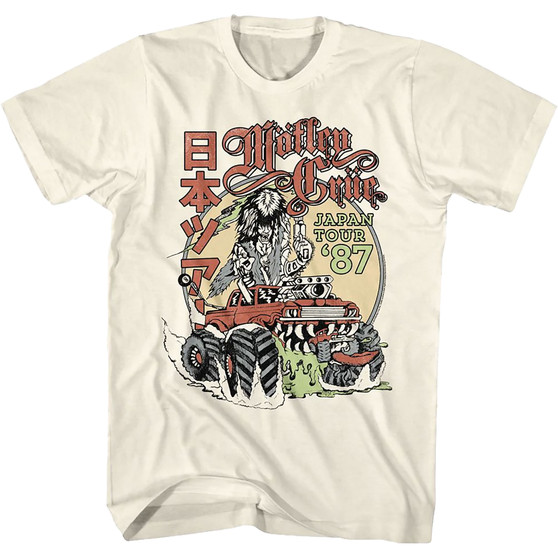 Liquid Blue Motley Crue Japan Tour Tan T-Shirt