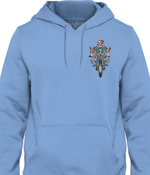 liquid blue Moto Sam Chest Hoodie