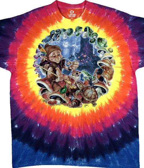 liquid blue Mushroom Elf Tie-Dye T-Shirt