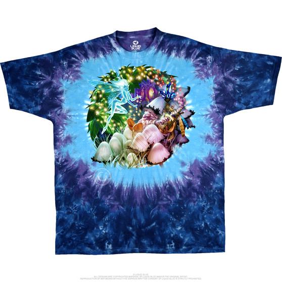Liquid Blue Mushroom Garden Tie-Dye T-Shirt