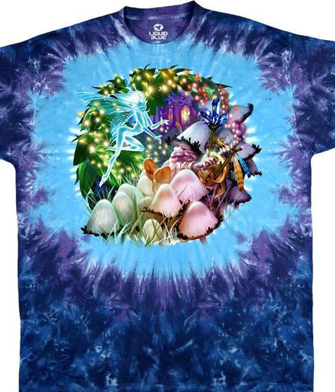 liquid blue Mushroom Garden Tie-Dye T-Shirt