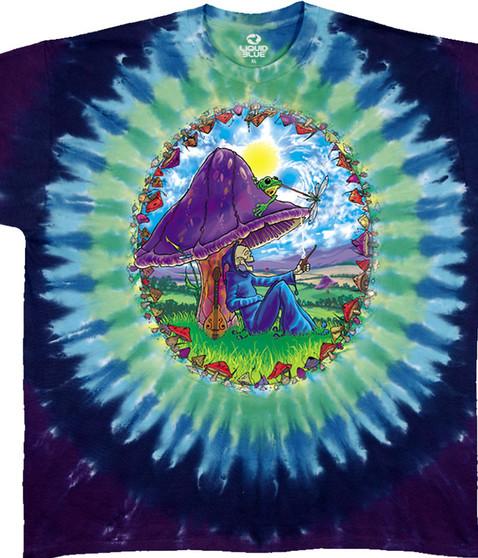 liquid blue Mushroom Haven Tie-Dye T-Shirt