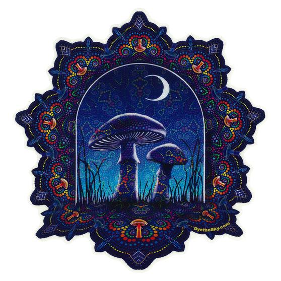 Liquid Blue Mushroom Mandala Sticker