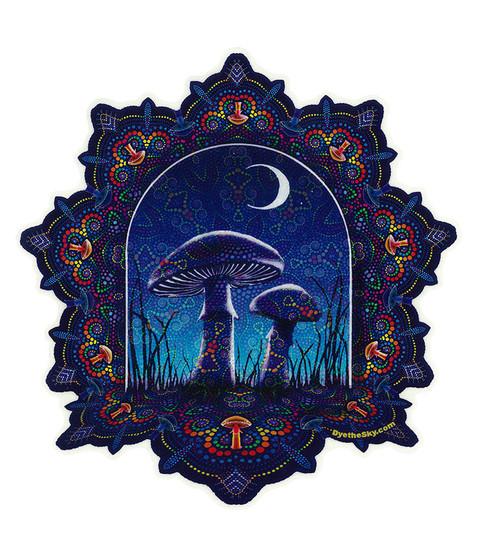 liquid blue Mushroom Mandala Sticker