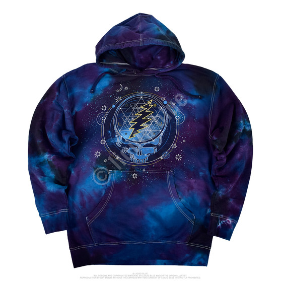 Liquid Blue Mystical Stealie Tie-Dye Hoodie