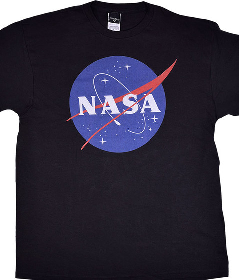 liquid blue NASA Logo Black T-Shirt