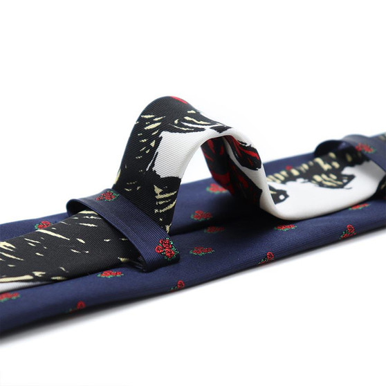 Liquid Blue Navy Bertha Skull & Roses Tie