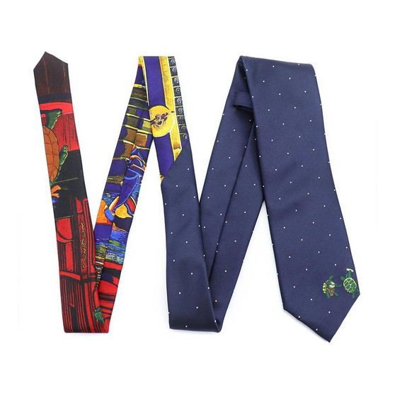 Liquid Blue Navy Dotted Terrapin Tie