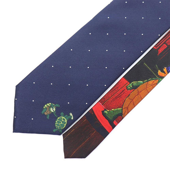 Liquid Blue Navy Dotted Terrapin Tie