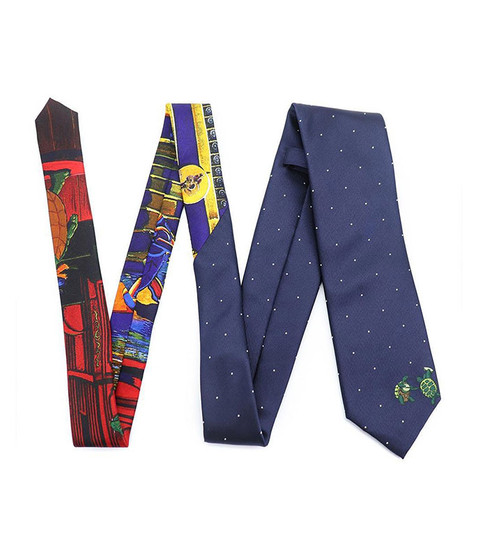 liquid blue Navy Dotted Terrapin Tie